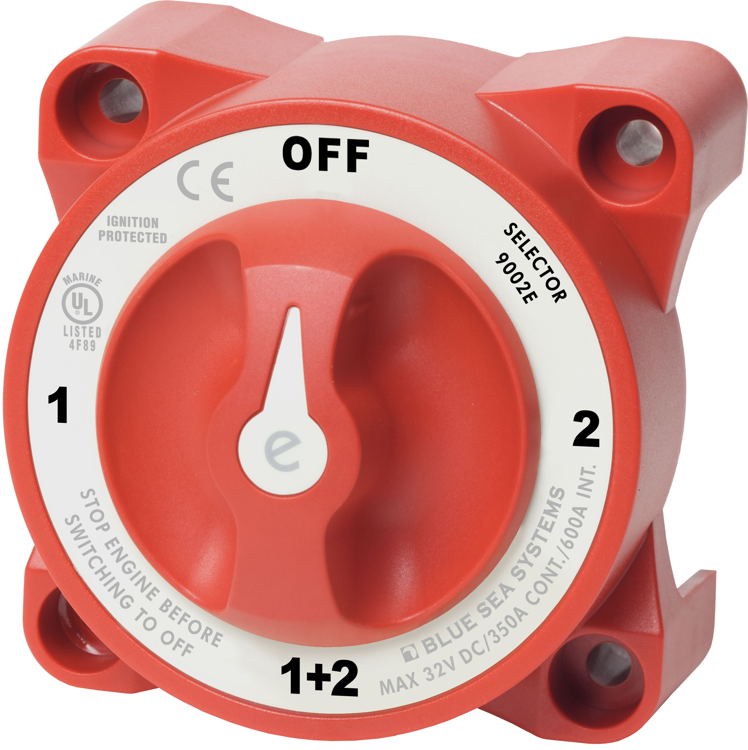 Blue Sea 9002e-BSS E-Series Battery Switch 1-Off-2-Both with AFD