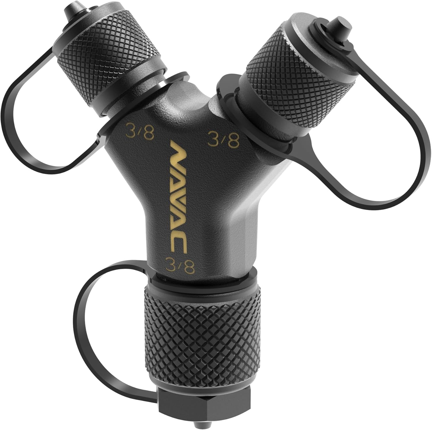 Navac F1028 Rapid-Y Connection Fitting for Faster Evacuation and Recovery - Solid Brass Y-Shaped Adapter - Large
