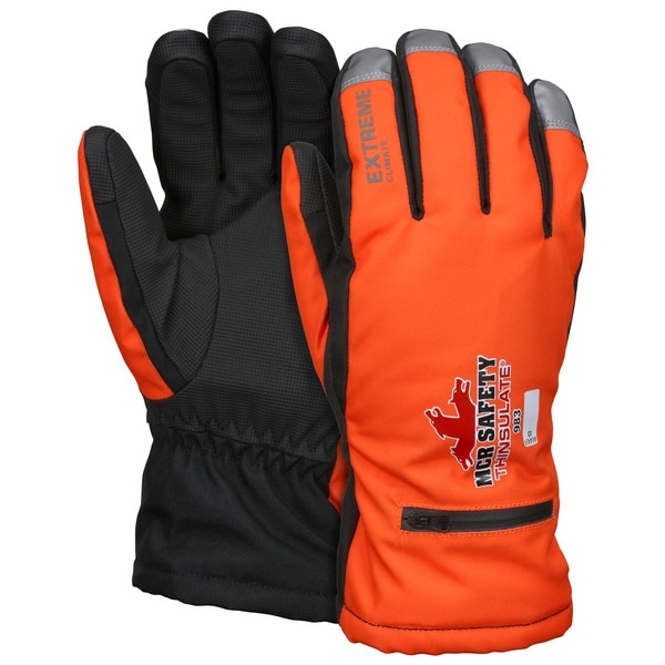 MCR Safety MCR983M Mechanics Gloves Synthetic Black/Orange Medium Slip-On - Open