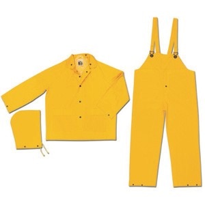 MCR Safety MCR2303L Industry Grade PVC/Polyester Suit 3 Pc Yellow