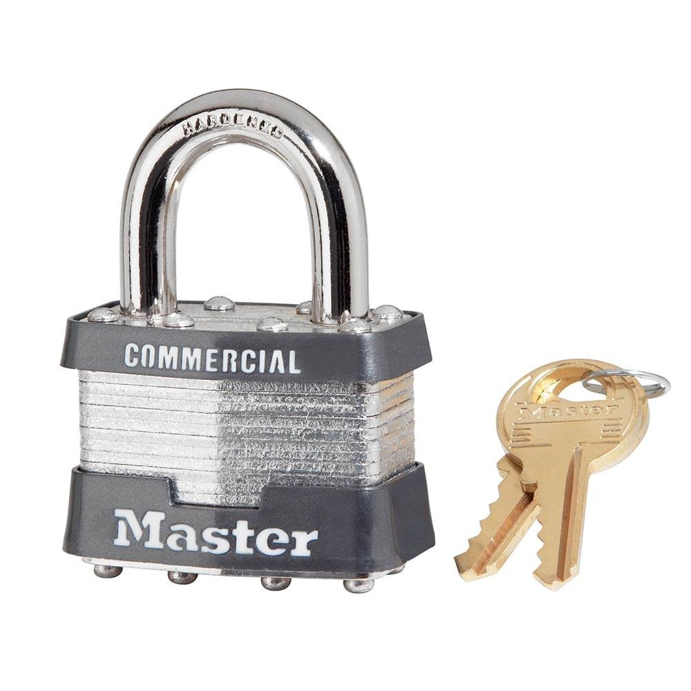 Master Lock MLS3 Padlock Non-re-keyable Dual bumpers 1-9/16" 9/32" Steel