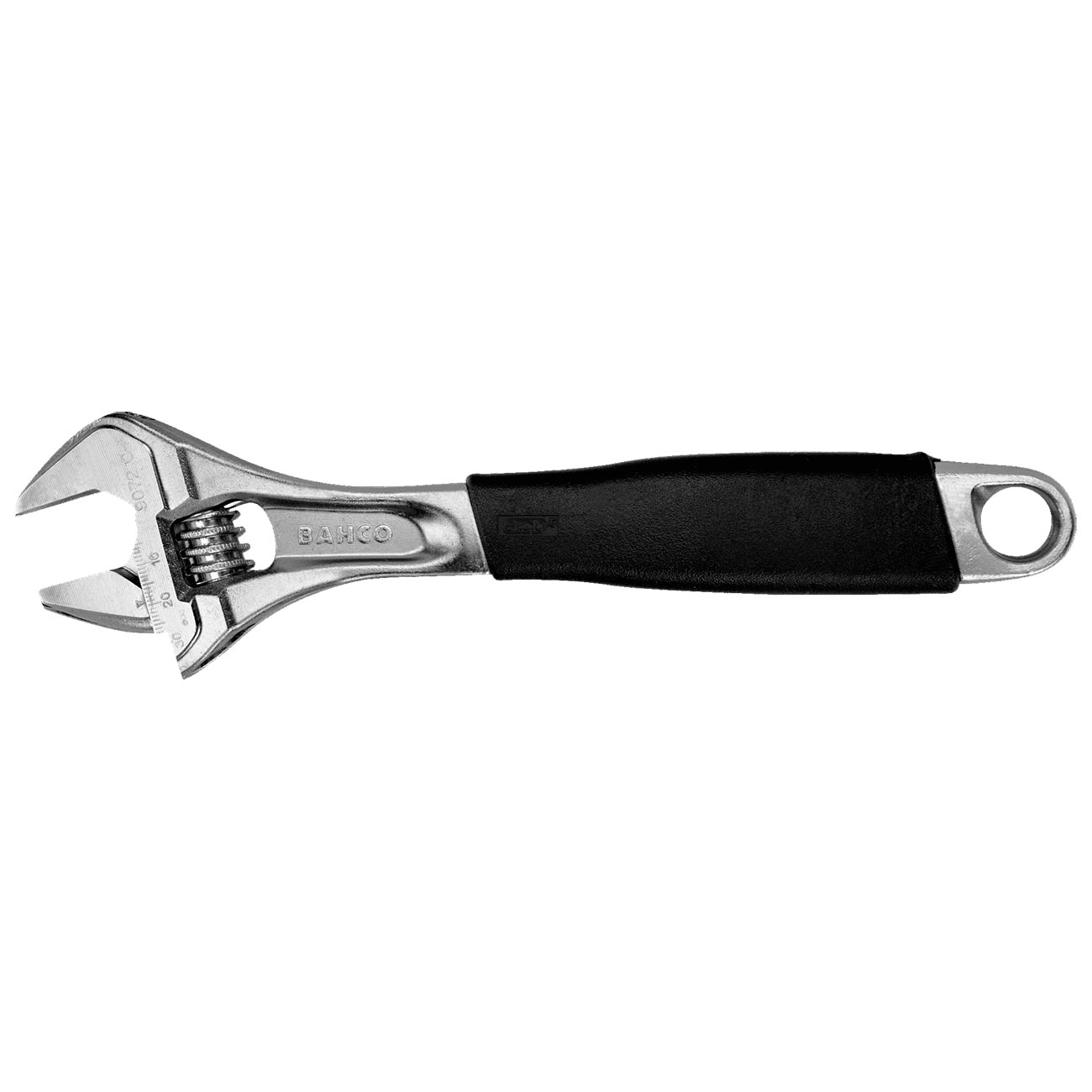 Bahco 12" ERGO™ Rubber Handle Central Nut Adjustable Wrench with Chrome Finish