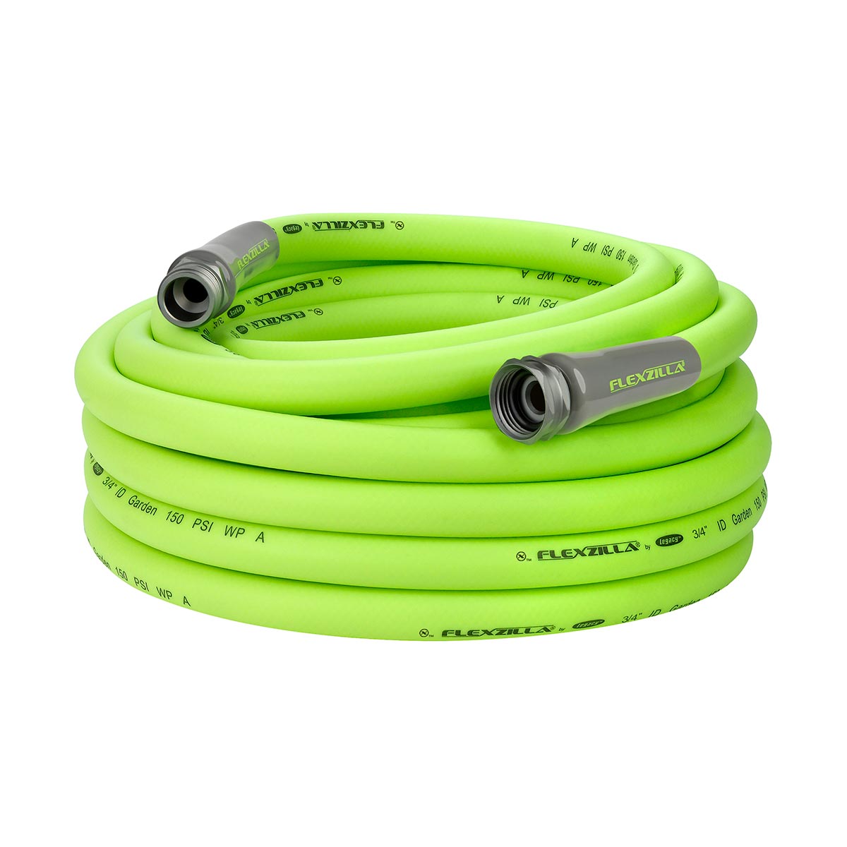 Flexzilla® Garden Hose 3/4" x 50' 3/4" - 11 1/2 GHT Fittings ZillaGreen®
