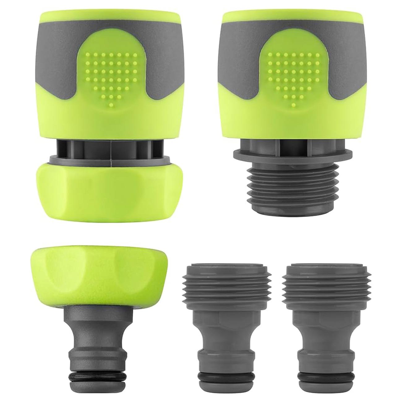 Flexzilla Garden Hose Quick Connect Fittings Coupler Plug Kit (5 Piece)