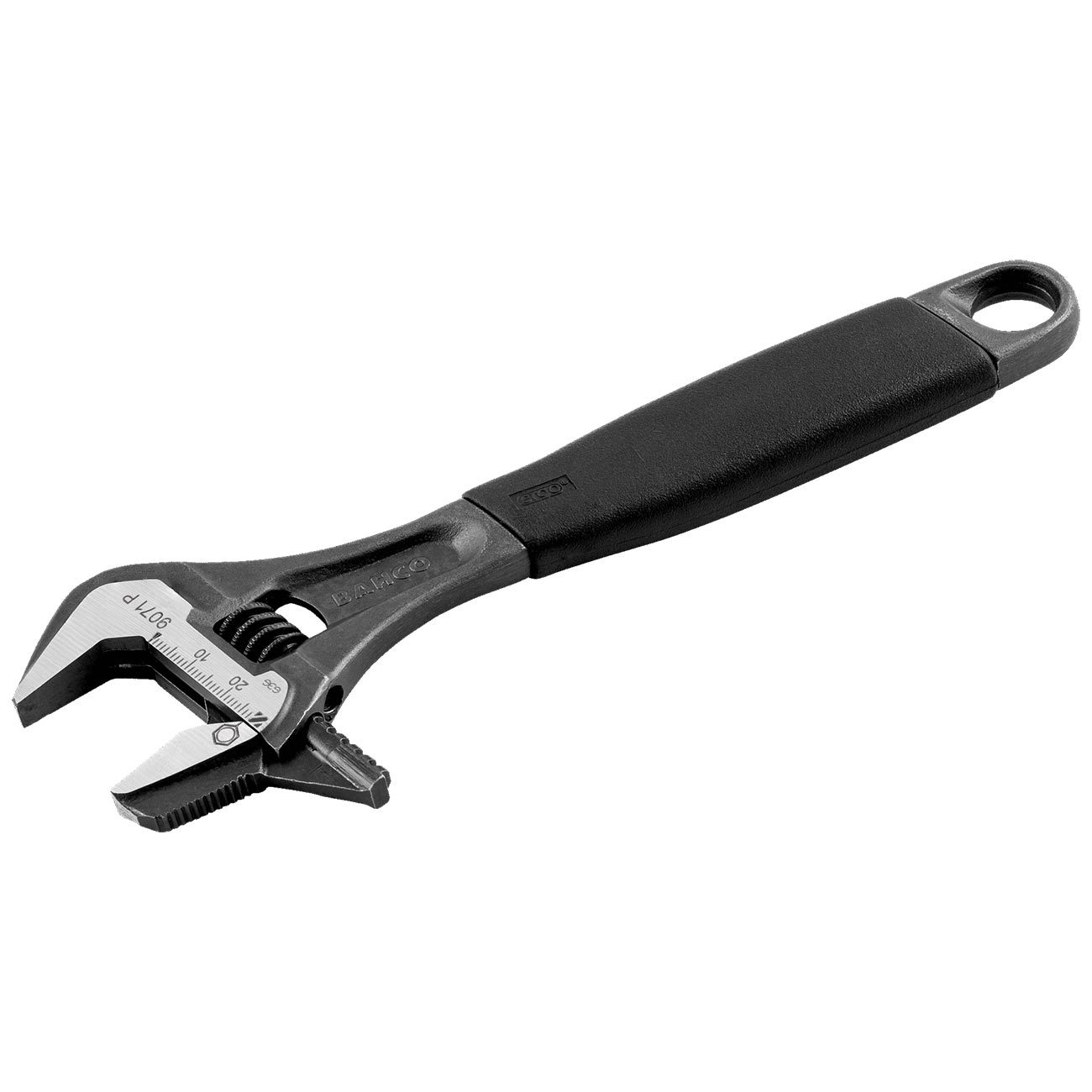 Bahco 10" ERGO™ Rubber Handle Central Nut Adjustable Wrench with Reversible Jaw