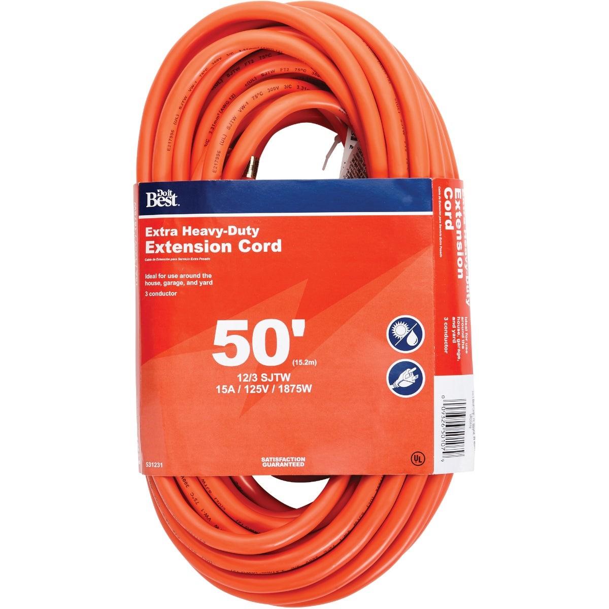 All-Source DIBOU-JTW-123-50-OR 50 Ft. 12/3 Heavy-Duty Outdoor Extension Cord