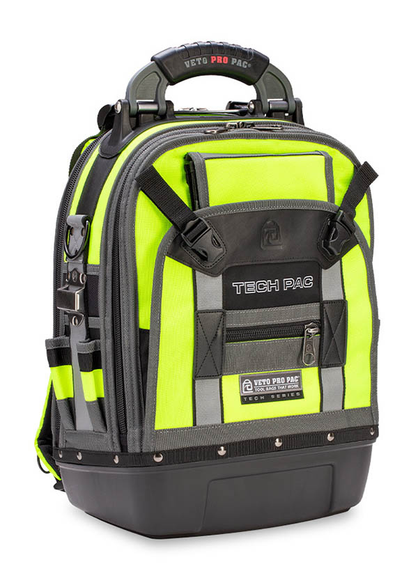 Veto Pro Pac VPP10063 Tech Pac Hi-Viz Yello Tool Bag for HVAC/R Systems