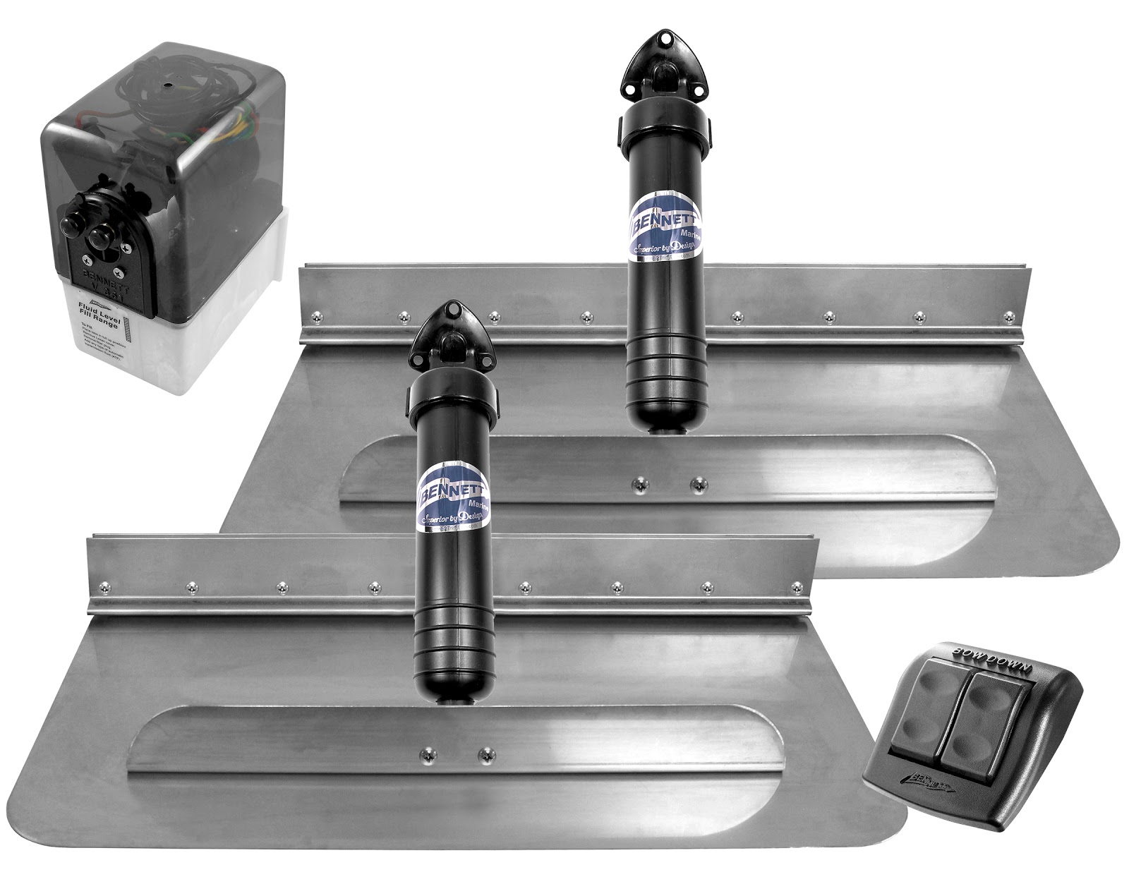 Bennett 2412E 24X12 Trim Tabs W/Euro Waterproof Rocker