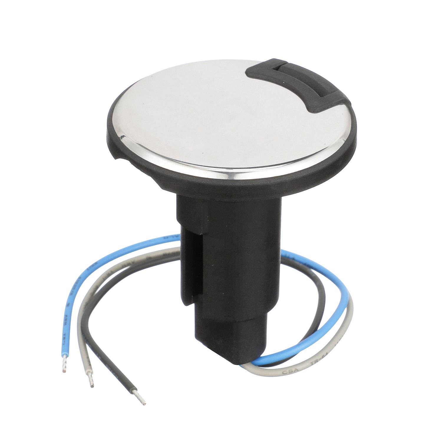 Attwood 910R3PSB-7 910R Series Round Base 3-Pin Over Mold 306 Stainless Steel Black Cover