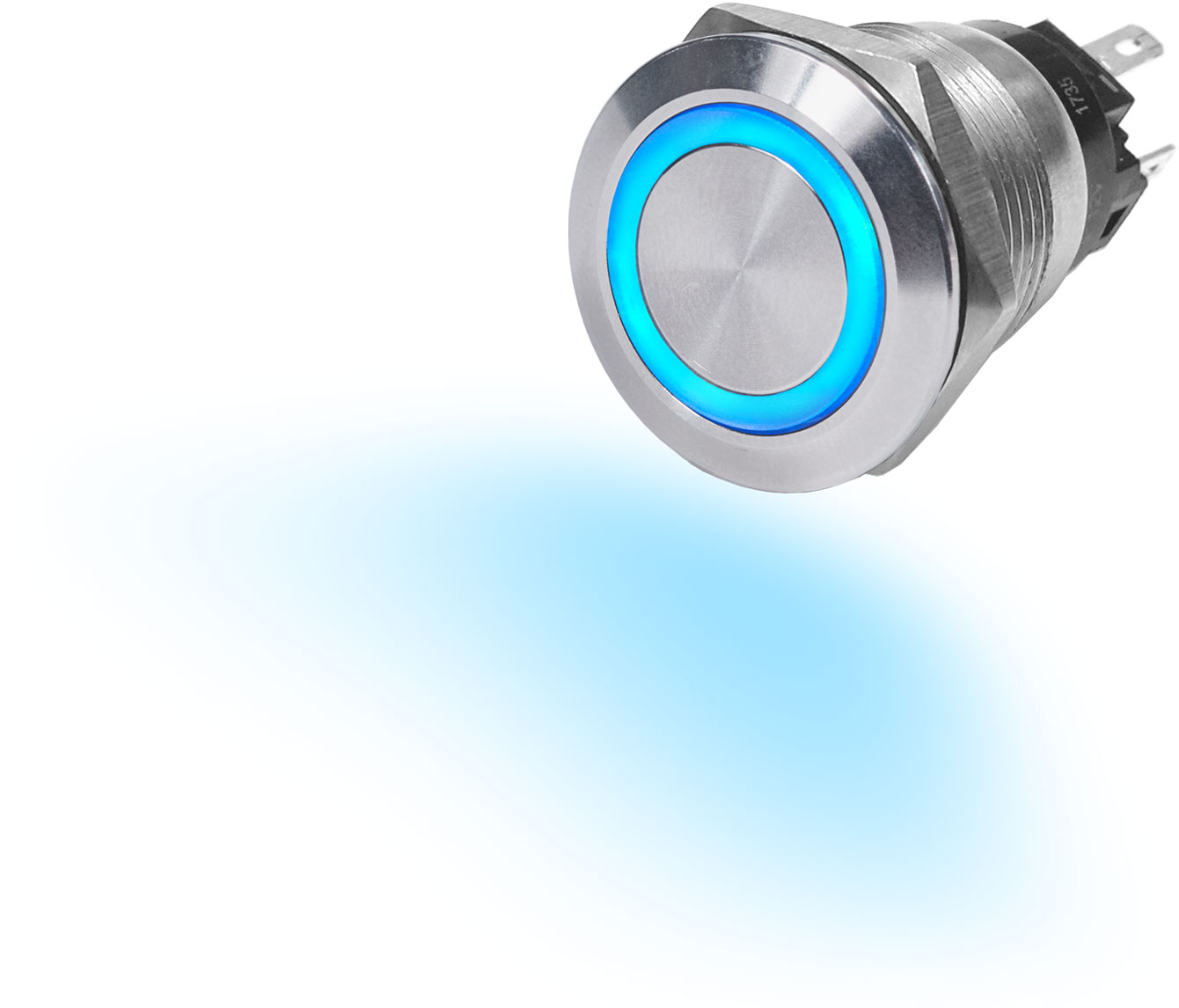 Blue Sea 4160-BSS 4160 10A Push Button LED Ring Switch Off-On Blue