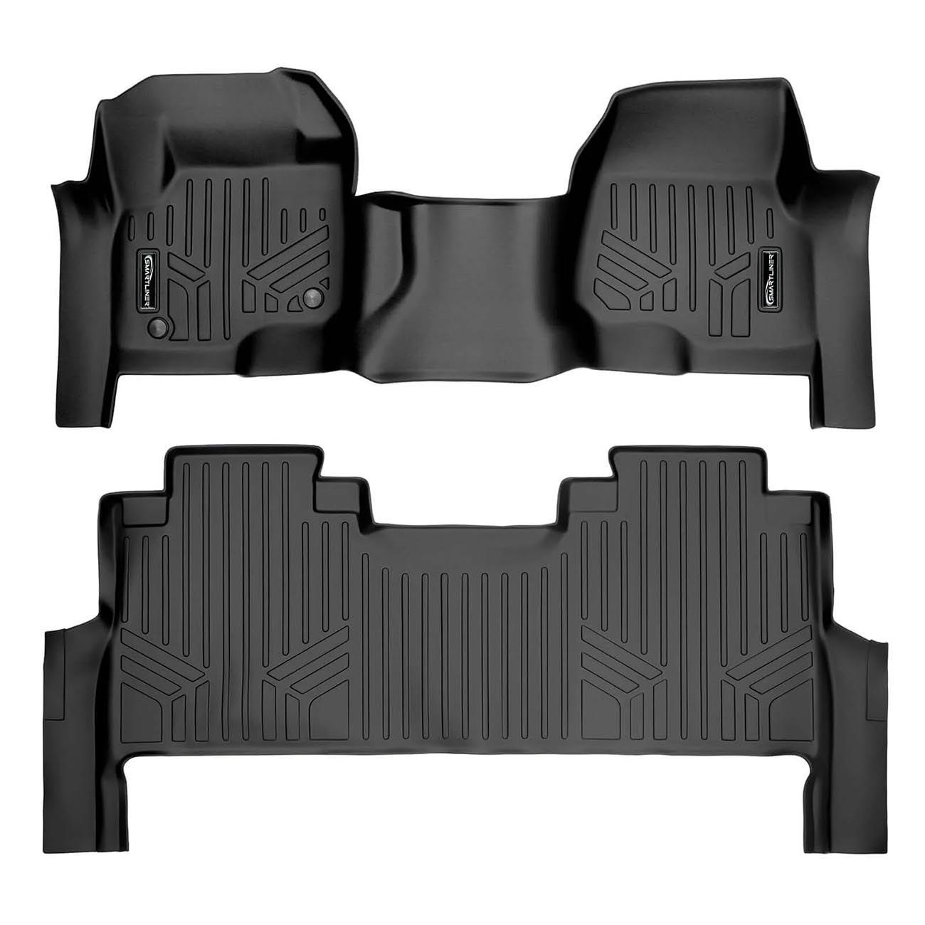 Smartliner Floor Liners Front/2nd Row '17-25 Ford F-250/F-350 Super Duty Super Crew (Black)