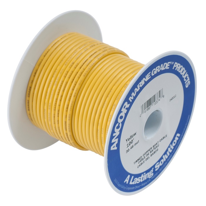 Ancor 109025 #10 Yellow 250ft Spool Tinned Copper