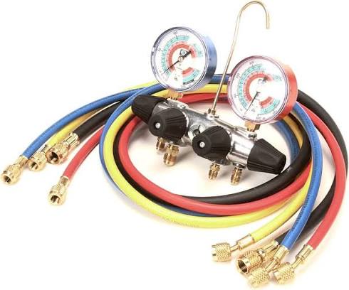 JB Industries 25233 Manifold Gauge Set Gauge Set Set with Hoses 4V