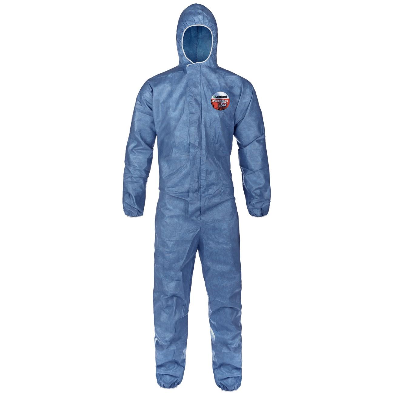 Lakeland LDIMVP428-2XL Coverall Critical Environment Hooded 2X-Large Royal Blue