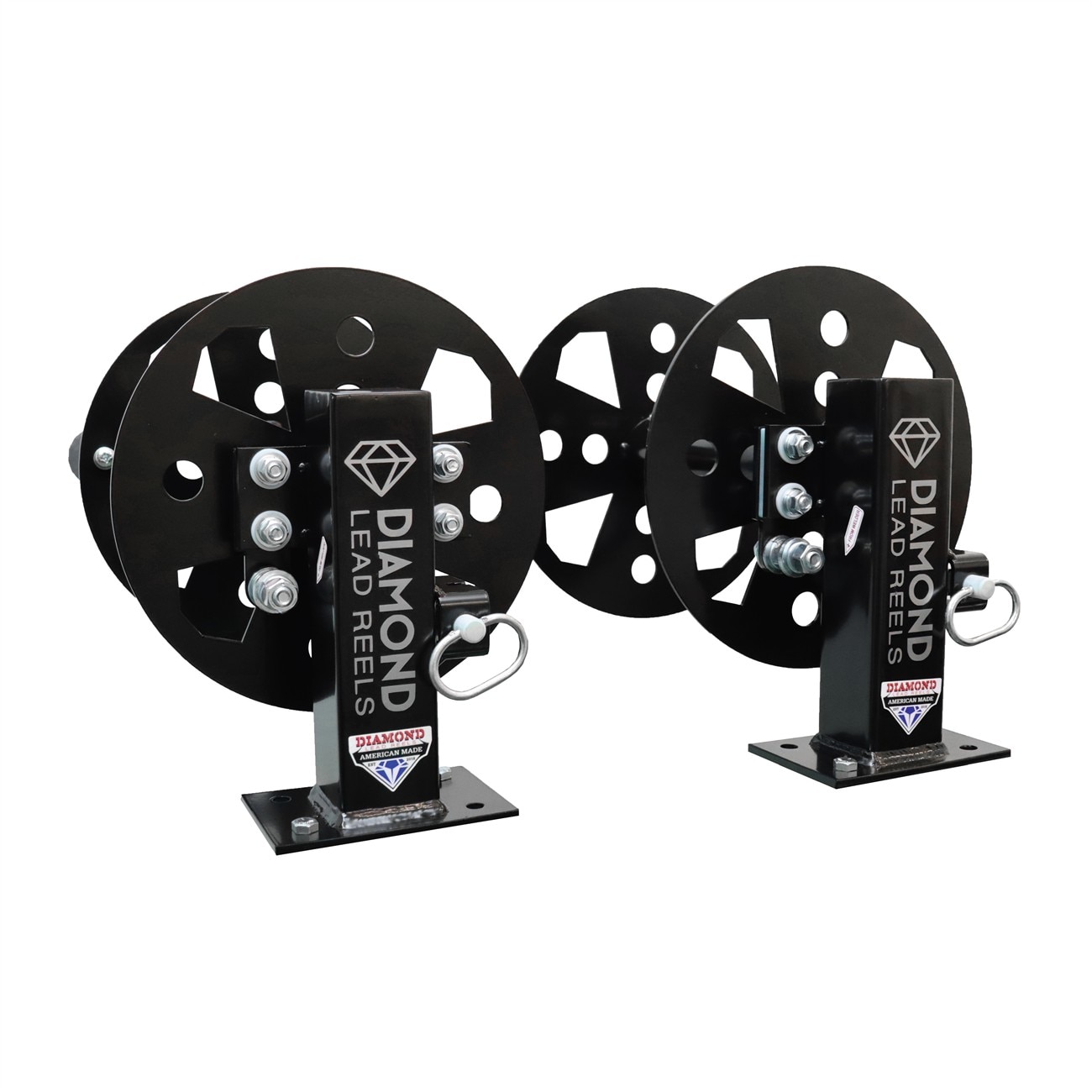 Diamond Lead Reels DLRFBS-SET12BLK Welding Lead Reel Steel Black Powder Coated
