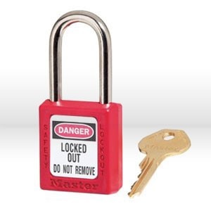Master Lock MLS410RED Safety Lockout Padlock With permanent write-on labels