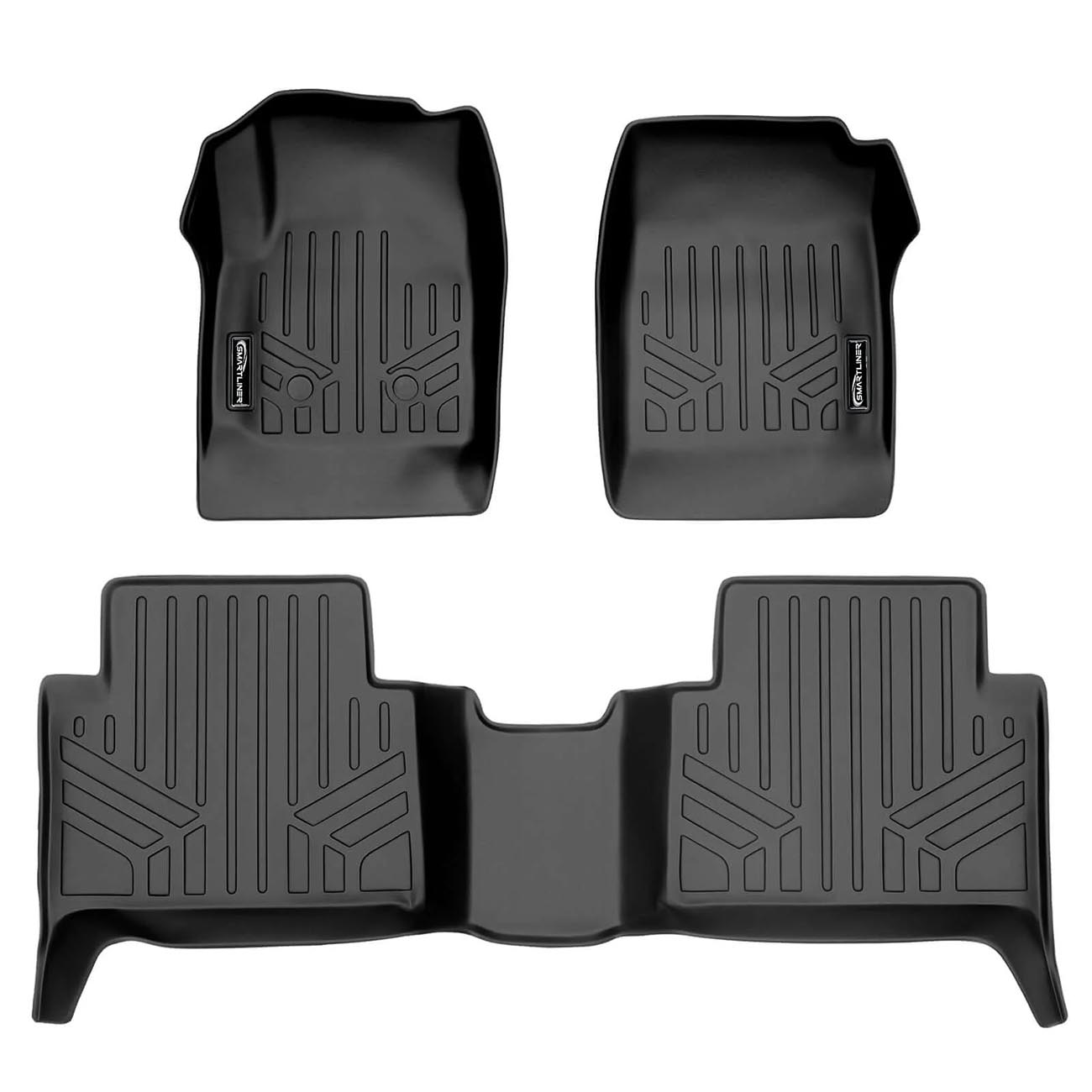 Smartliner Front/2nd Row Floor Liners '15-'22 Chevy Colorado Crew Cab/GMC Canyon Crew Cab (Black)
