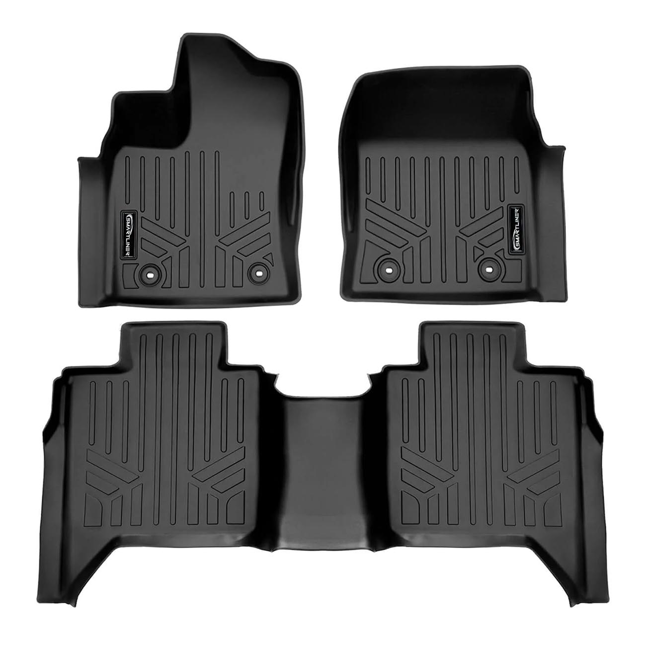 Smartliner Floor Liners Front/2nd Row 2022–2025 Toyota Tundra Crewmax Cab (Black)