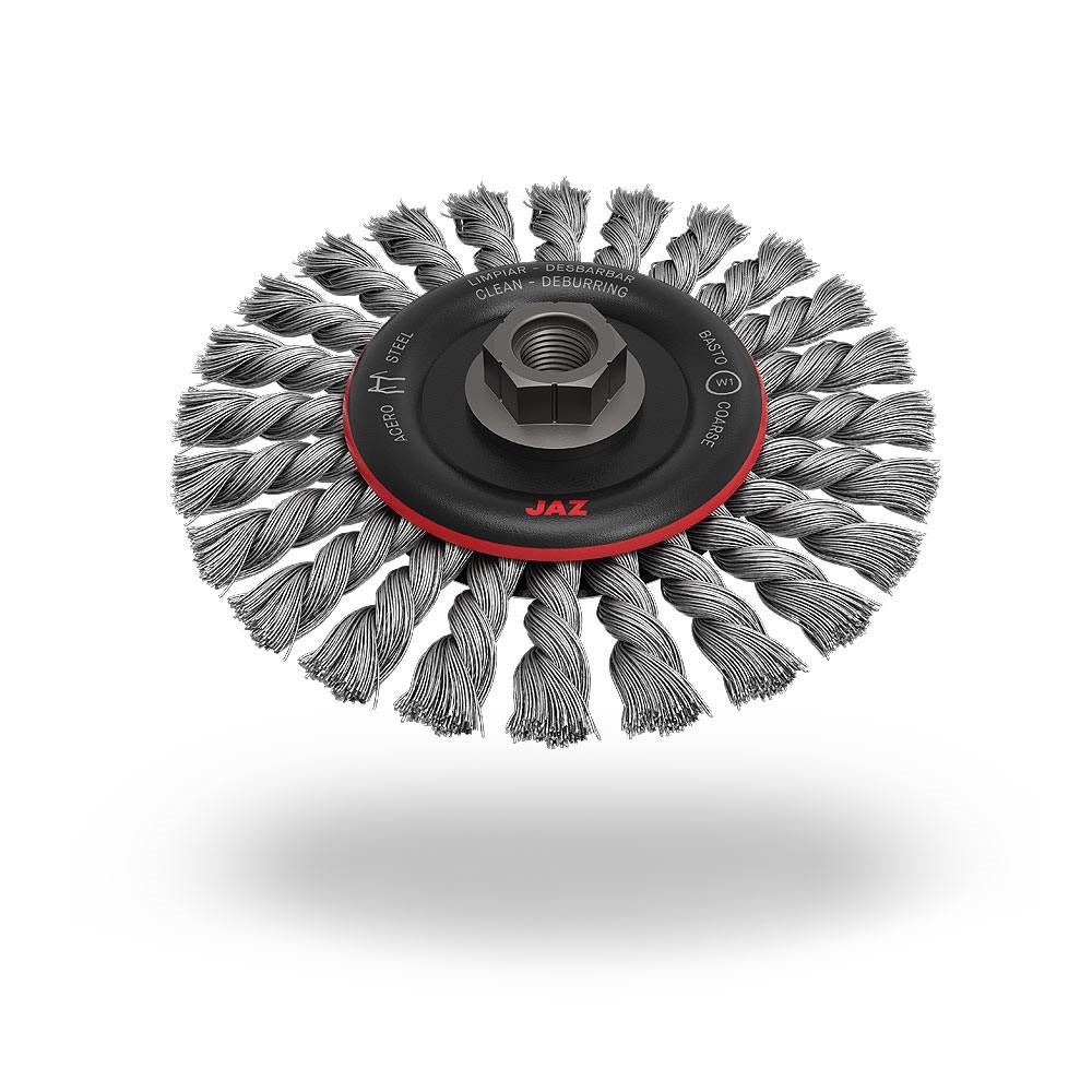 JAZ JAZ78082 Twist Knot Wire Wheel Brush 4-1/2" Regular twist knot wire wheel