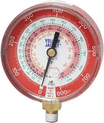 Yellow Jacket Red Compound Manifold Gauge 49137