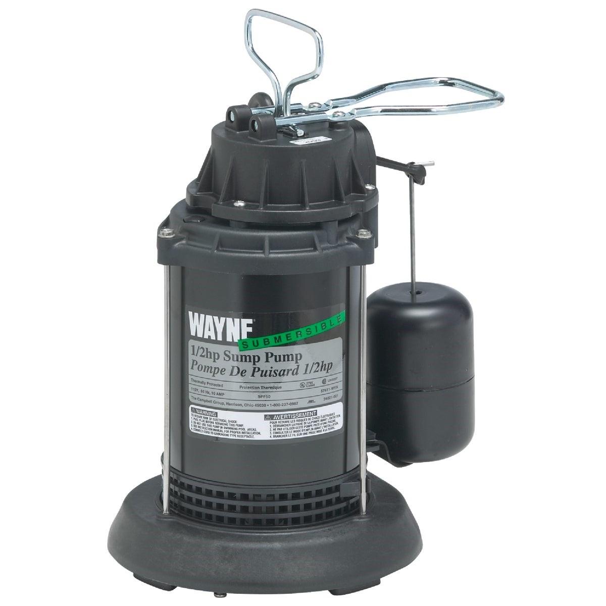 Wayne Water Systems WWSSPF50 Wayne SPF Series 1/2 Hp 115V Submersible Sump Pump