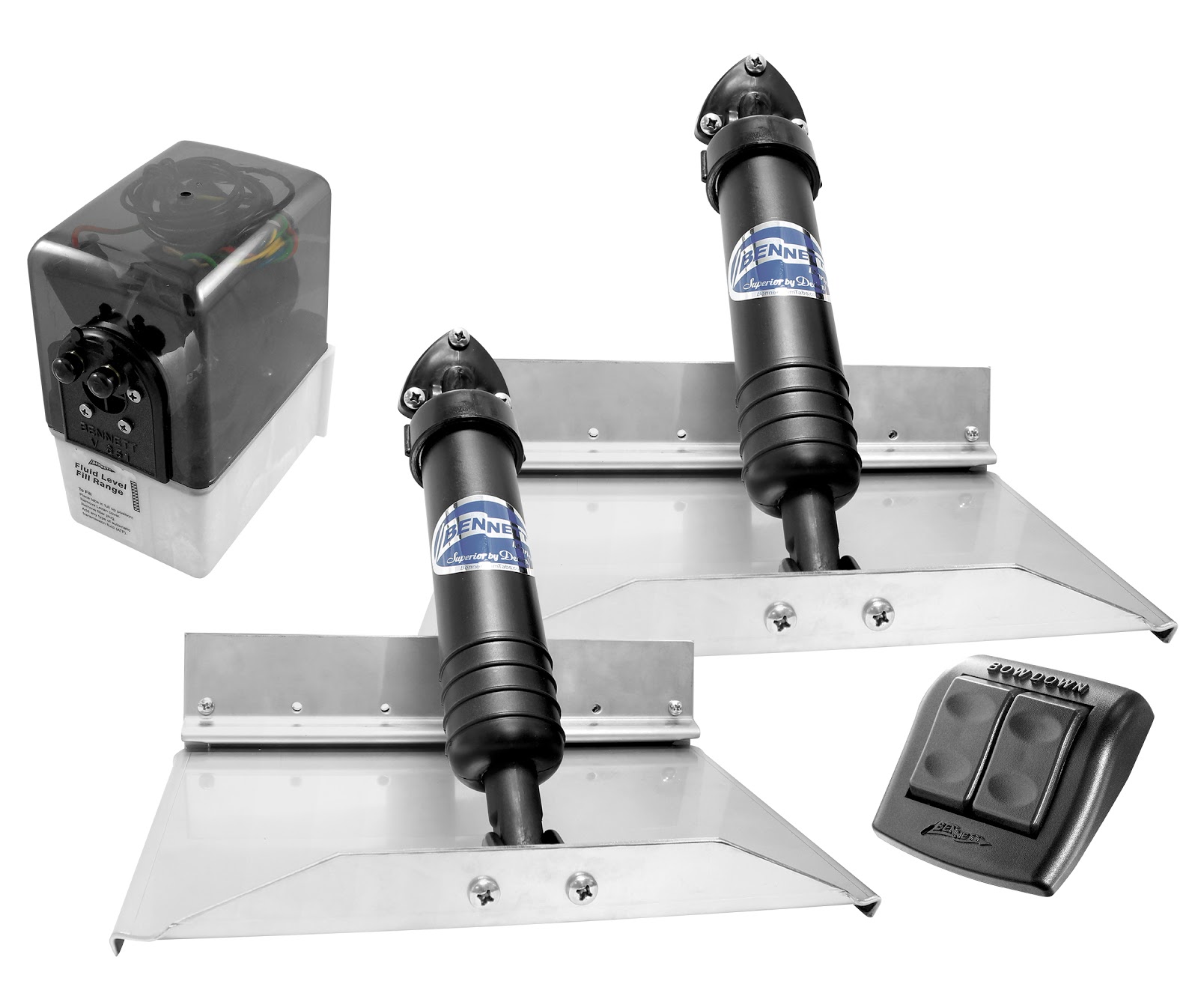 Bennett 129E 12X9 Trim Tabs W/Euro Waterproof Rocker