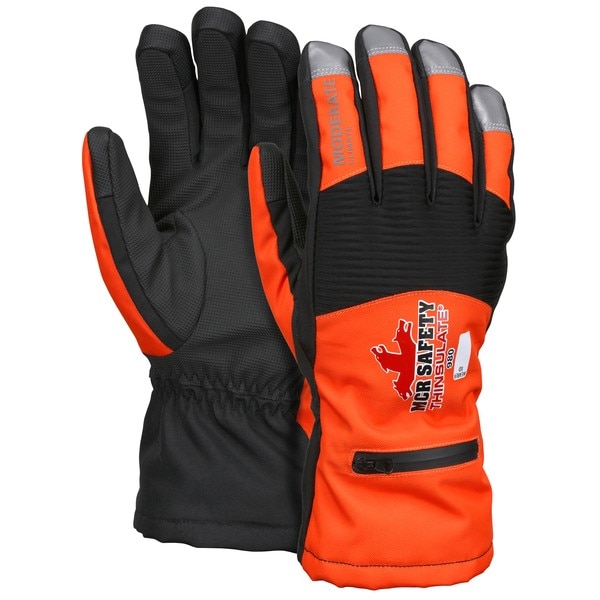 MCR Safety MCR980M Mechanics Gloves Synthetic Black/Orange Medium Slip-On - Open