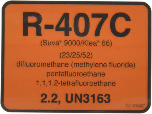 DiversiTech Refrigerant Refrigeration Label R407C 1