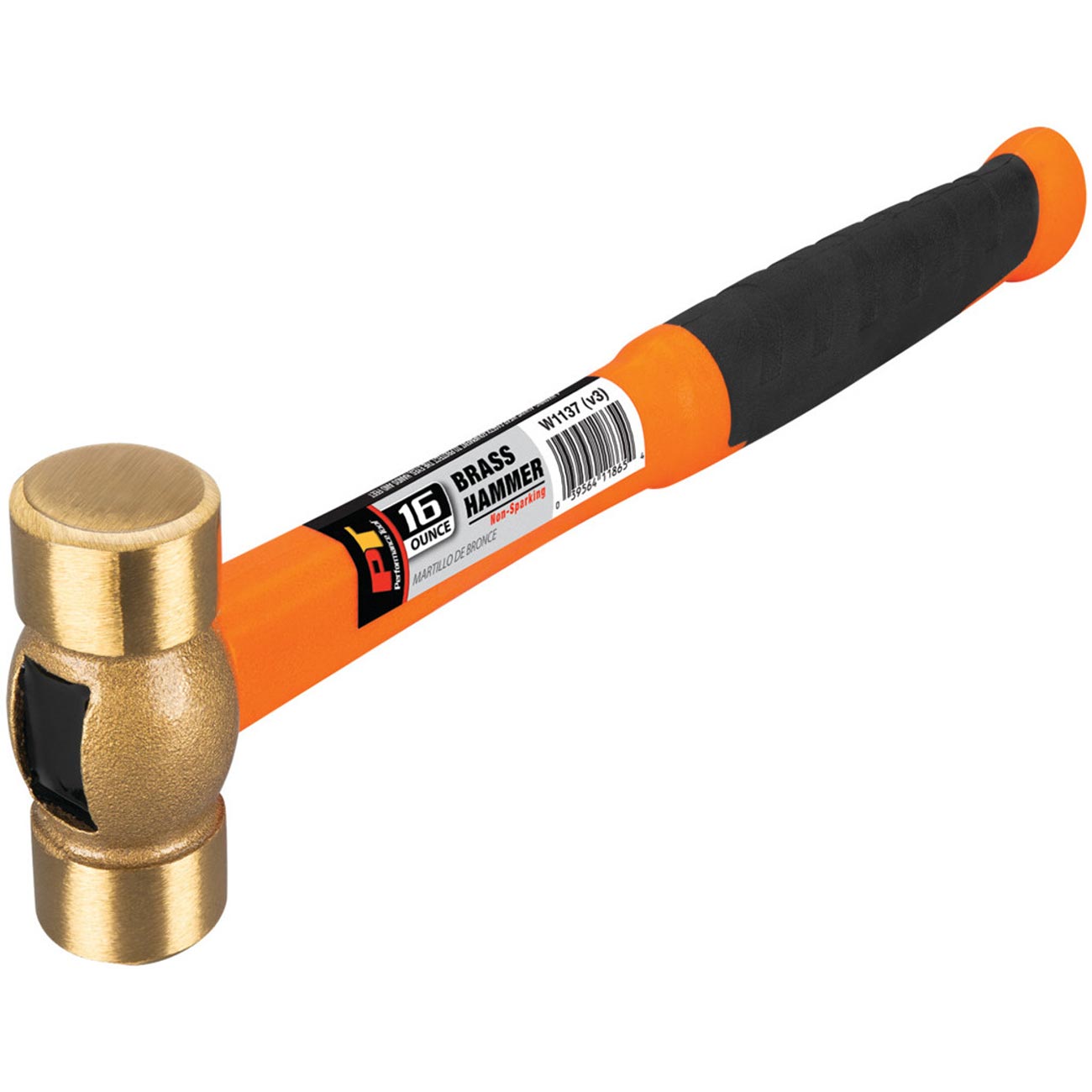Performance Tool Solid Brass Head Hammer - 16 oz.
