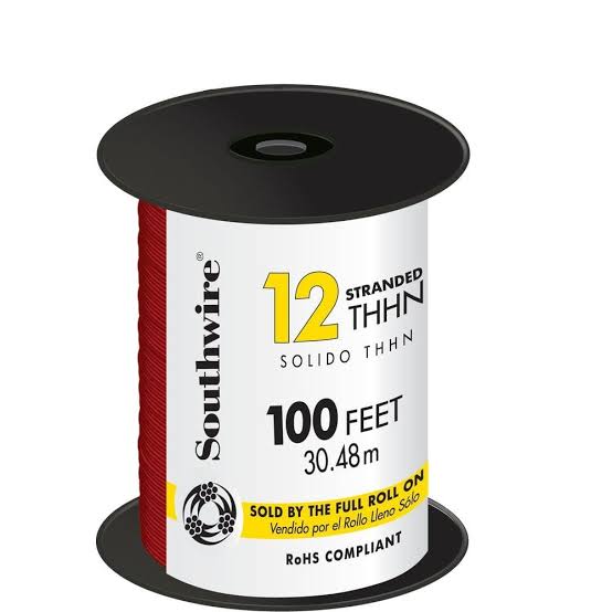 Southwire Building Wire 12GA Red 100 22966684