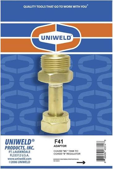 Uniweld Torch Accessory Gas Tank Adapter MC F41