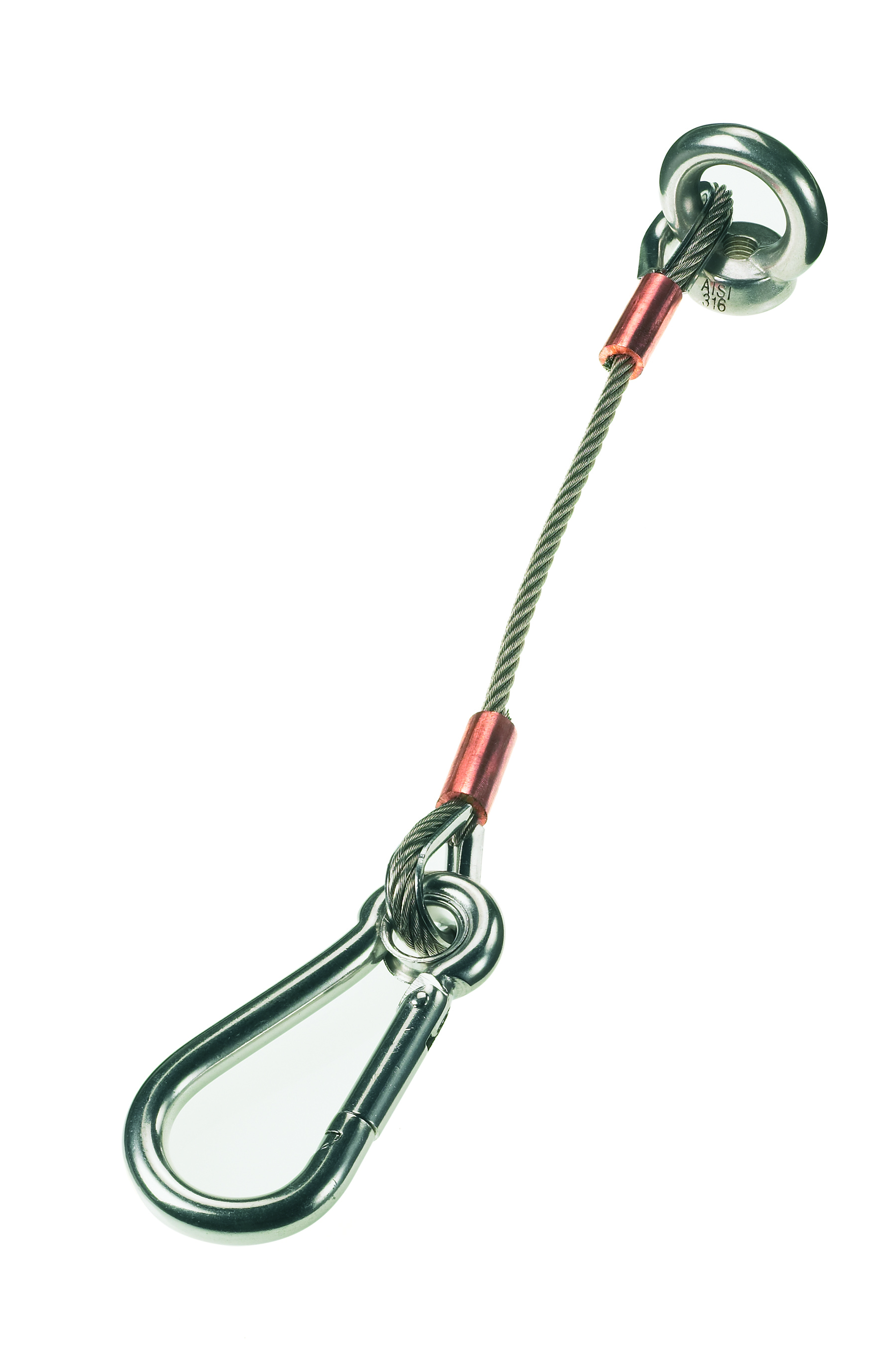 Lewmar 66840027 Anchor Strap 12in 3mm Cable with 6mm Caribiner Clip