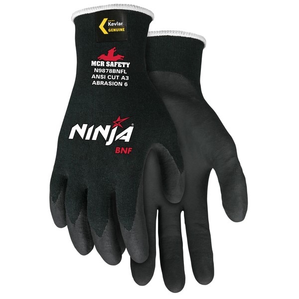 MCR Safety MCRN9878BNFS Cut Resistant Gloves Ninja 18 ga Kevlar/Steel Small