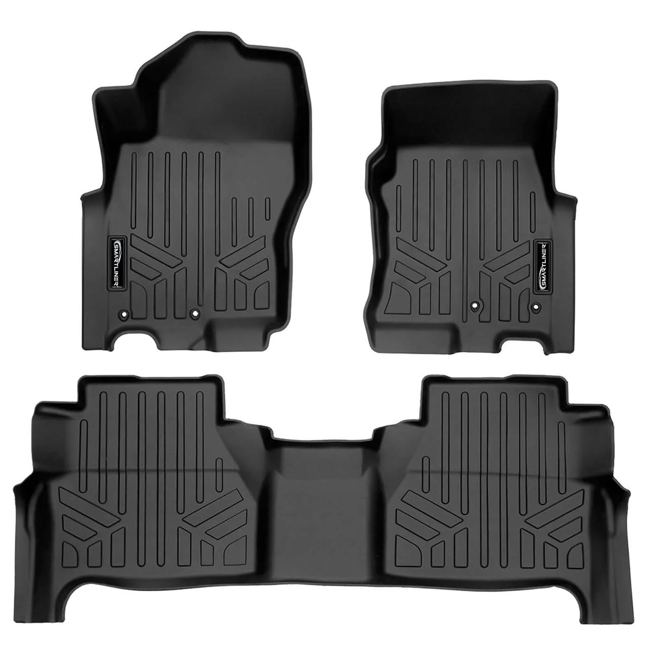 Smartliner Floor Liners Front/2nd Row 2022–2025 Nissan Frontier Crew Cab (Black)