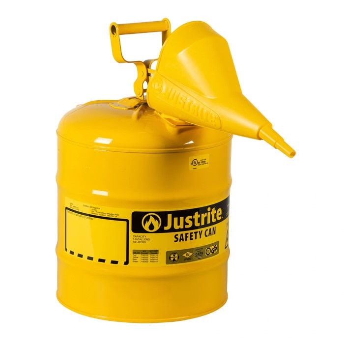 Justrite JUS7150210 Type I Steel Safety Can for flammables Funnel 11202Y