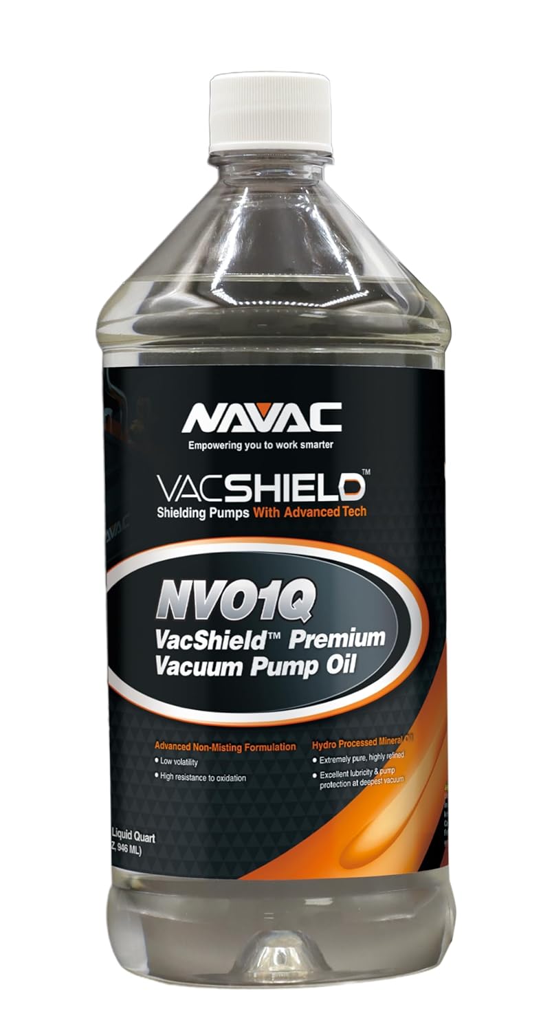 Navac NVO1Q Vacshield Premium Vacuum Pump Oil, Replaces VO1G/VO1Q, 1 Quart/32 Fl OZ Lubricant