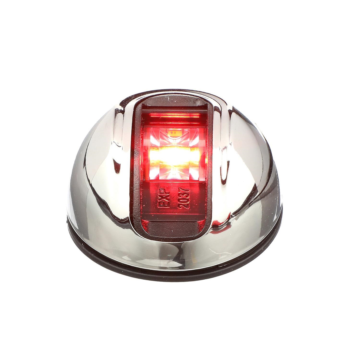 Attwood NV3012SSR-7 LightArmor Round LED Navigation Light 2NM Stainless Steel Red
