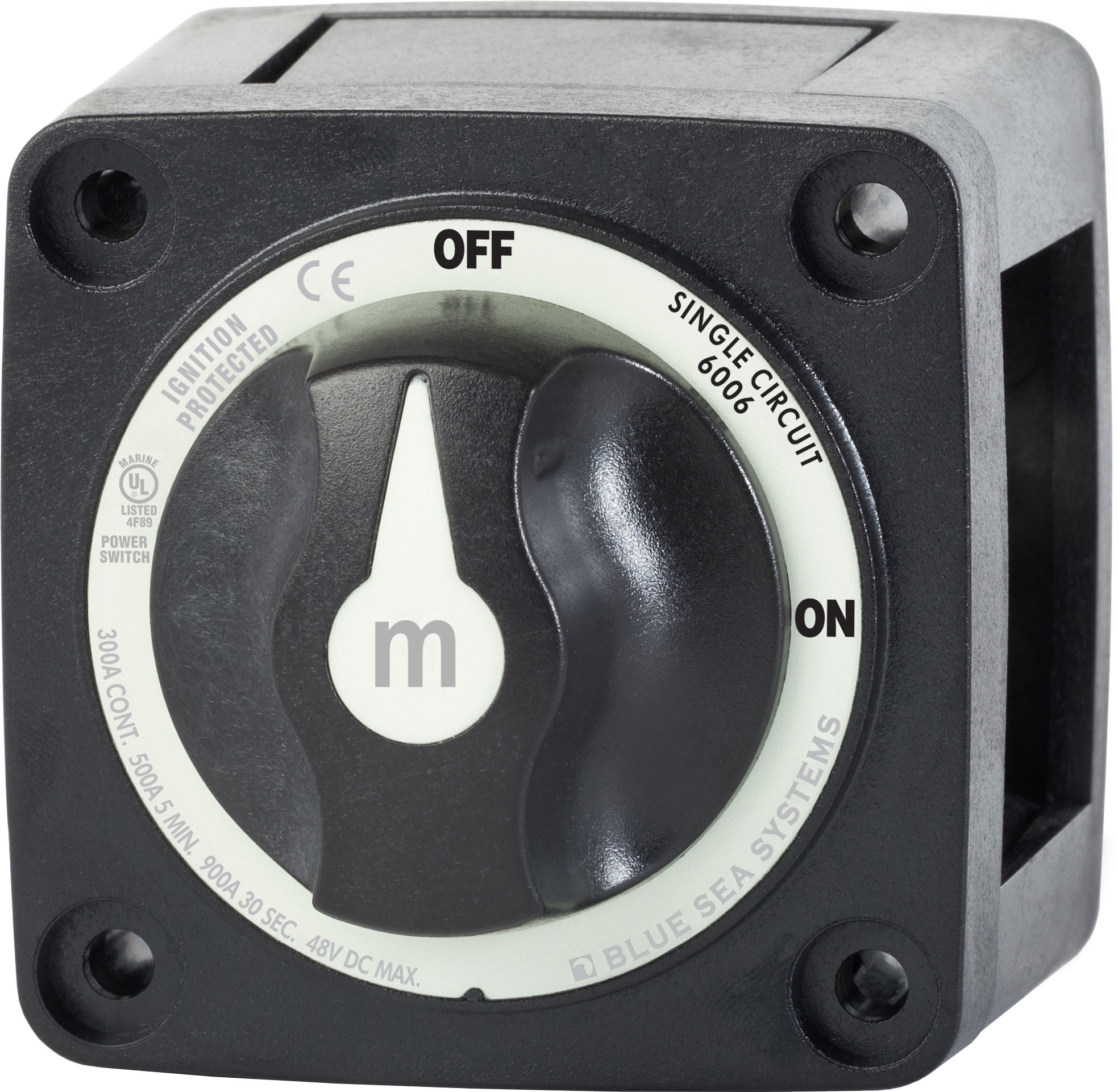 Blue Sea 6006200-BSS M-Series Battery Switch On/Off Black with Knob