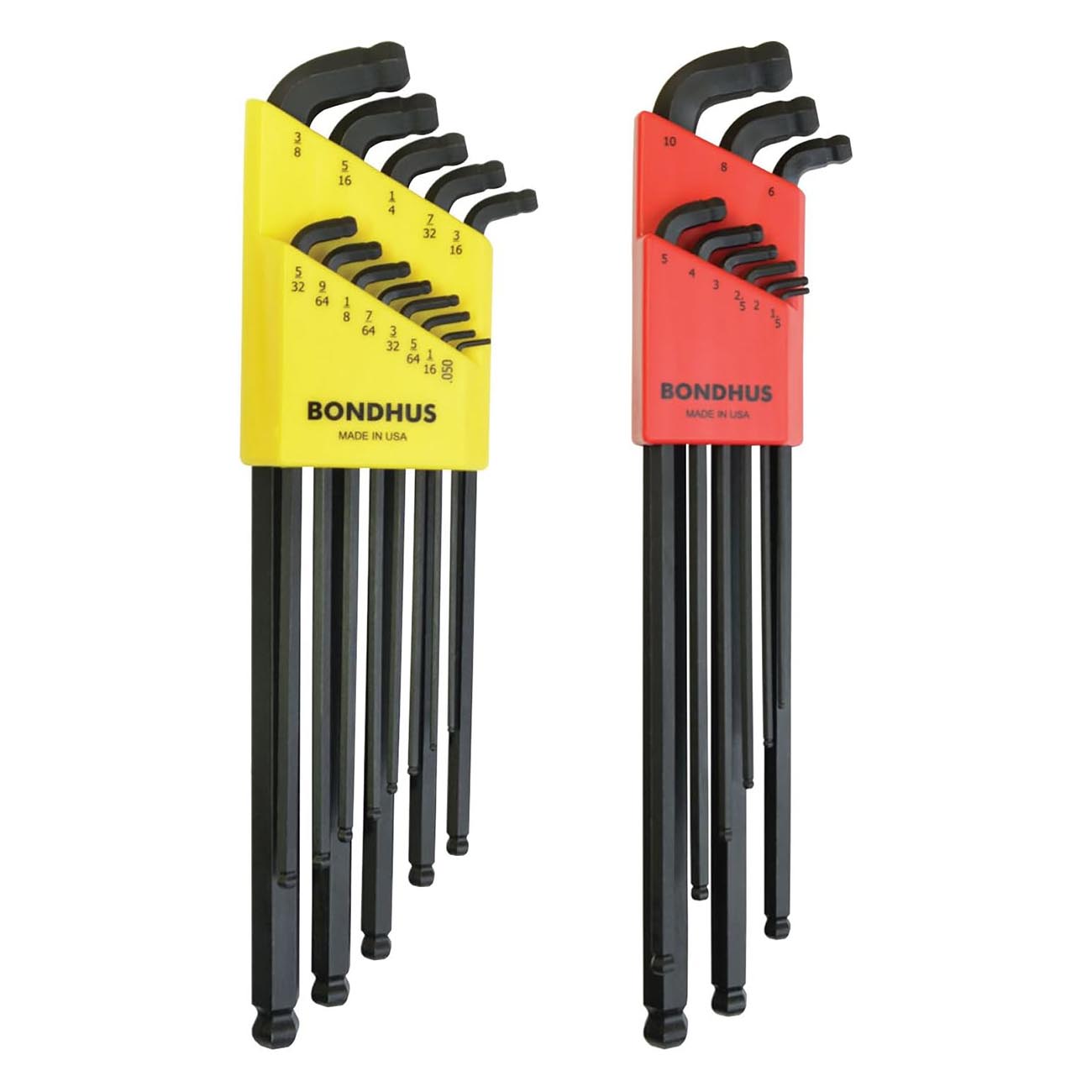 Bondhus Stubby Metric/SAE MaxTorque™ Double Ball End HEX Long L-Keys Double Set (22 Piece)