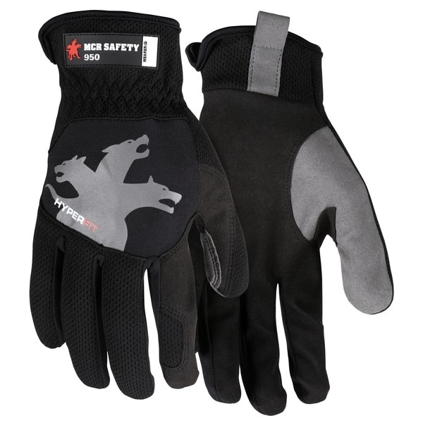 MCR Safety MCR950M Mechanics Gloves Synthetic Black Premium Medium Unlined