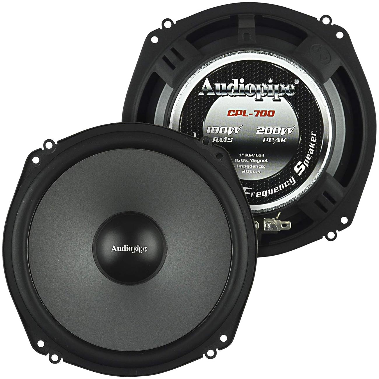Audiopipe Shallow Mount 7” Low Mid Frequency Speaker (Pair)