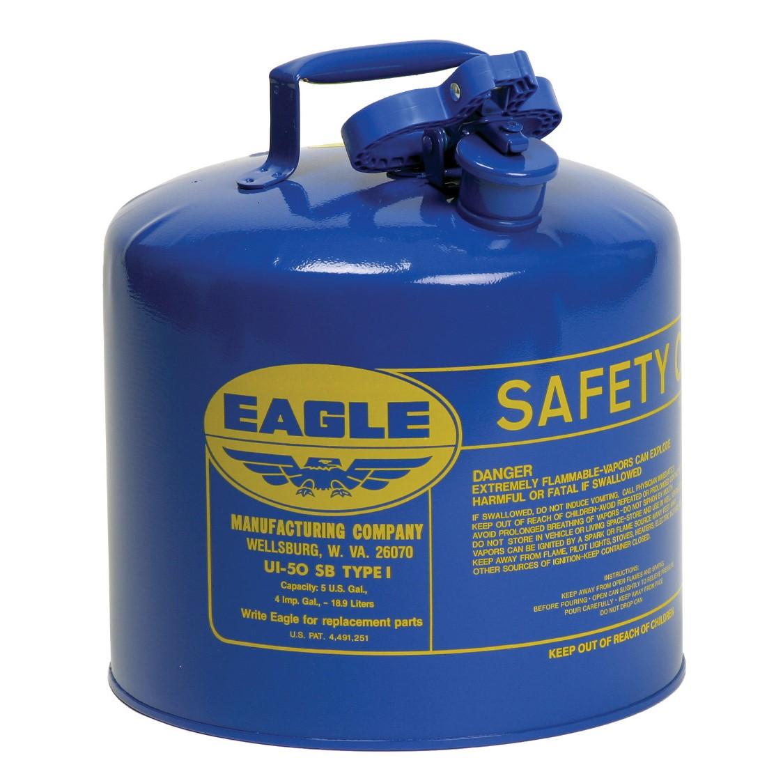 Eagle EAGUI50SB Manufacturing Safety Cans 5 Gal Metal Blue