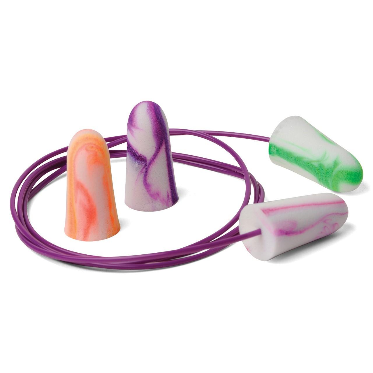 Moldex MOX6654 Earplug SparkPlugs Disposable Corded One Size Tapered Multi-Color