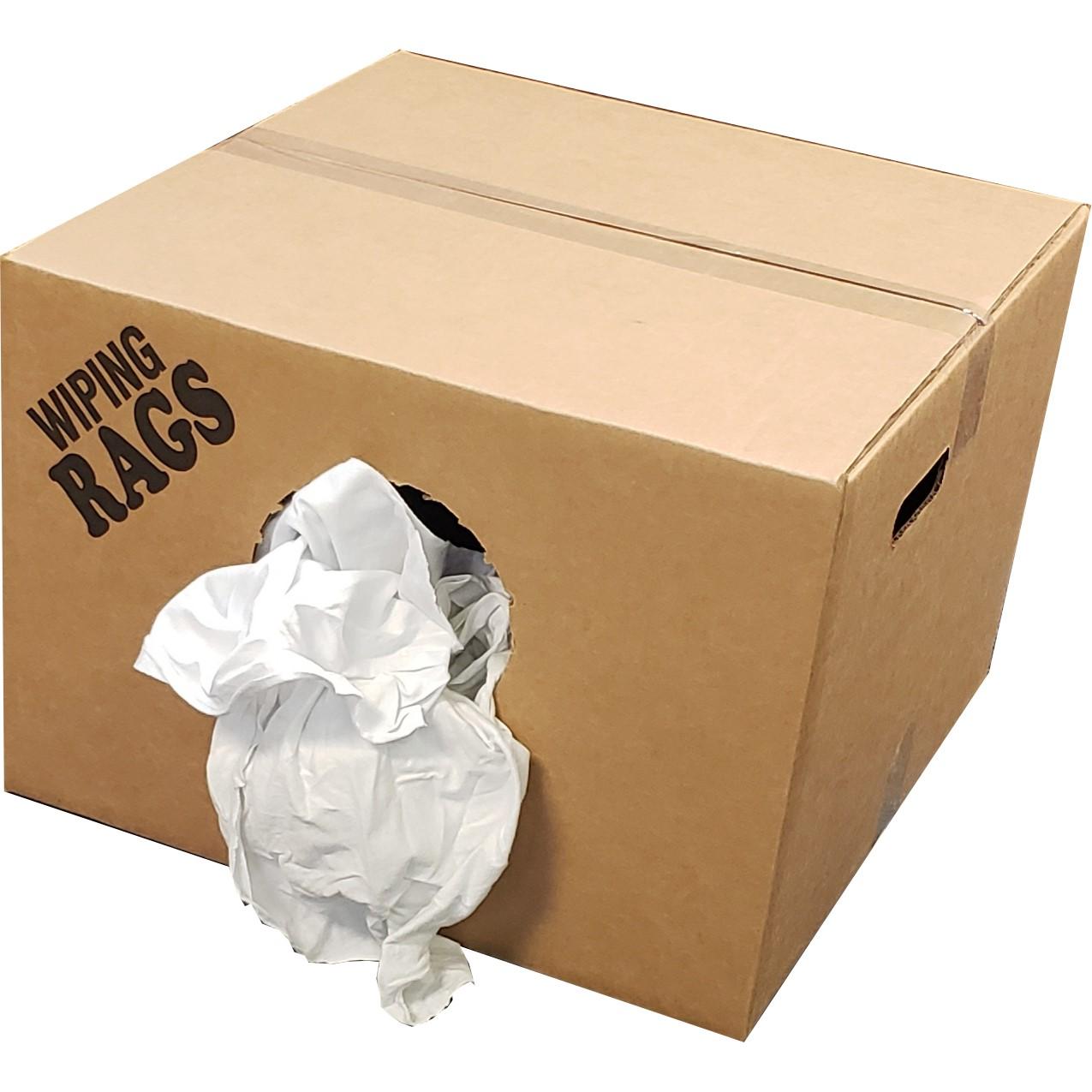 FyterTech NPSWR5010W-25 Z-Rag Bulk Reclaimed White Cut T-Shirt Rags 25 lbs
