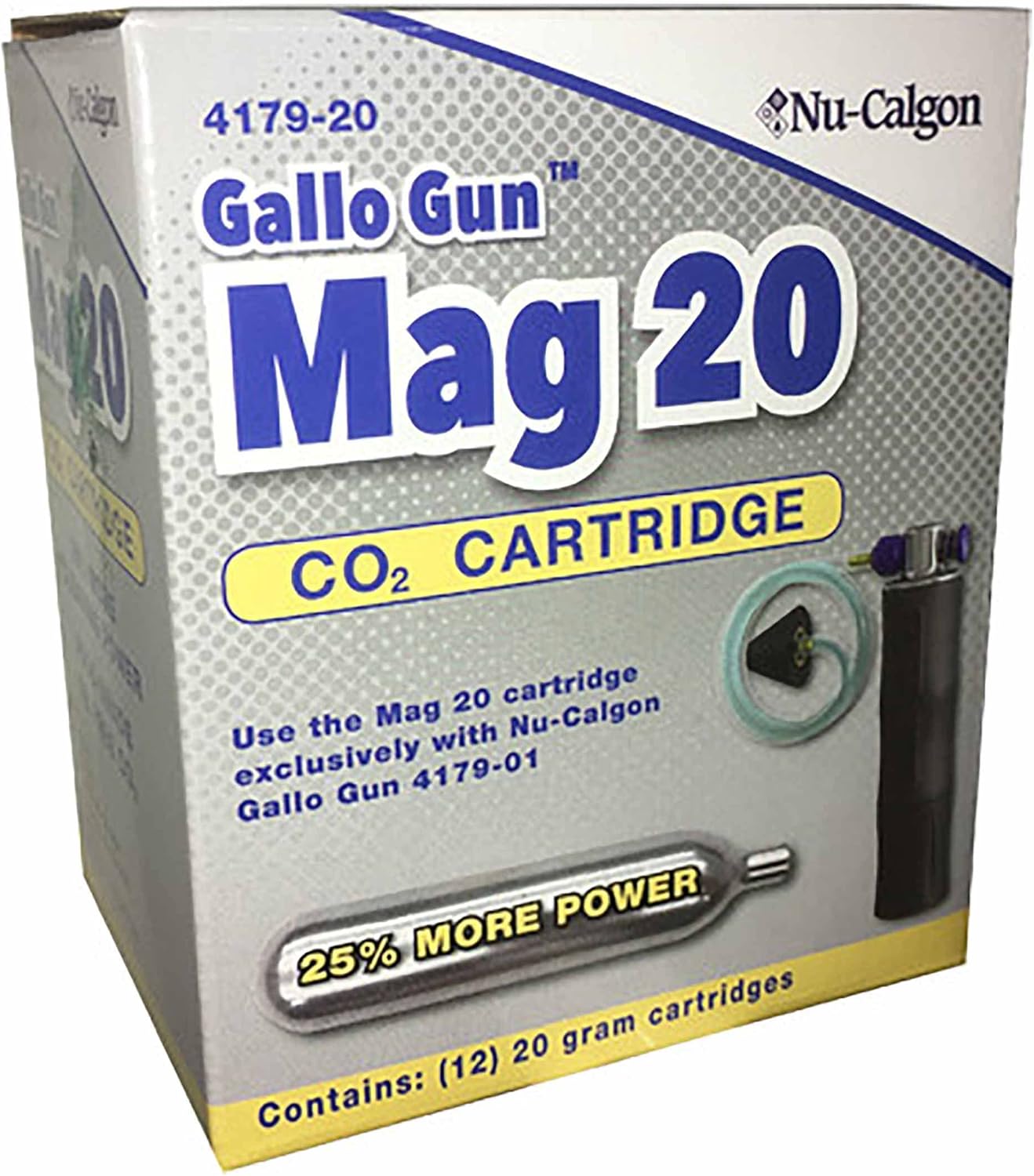 Nu-Calgon 4179-20 Mag 20 CO2 Cartridges (Includes (12)-20g CO2 Cartridges)