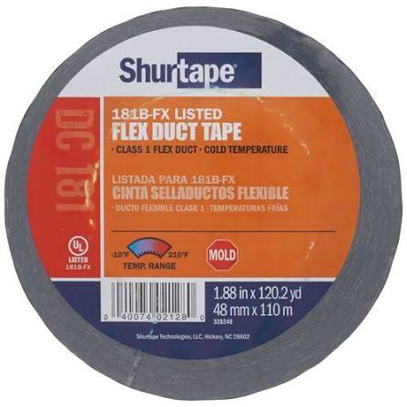 Shurtape Duct Tape DC181 2" UL181 Black 205330