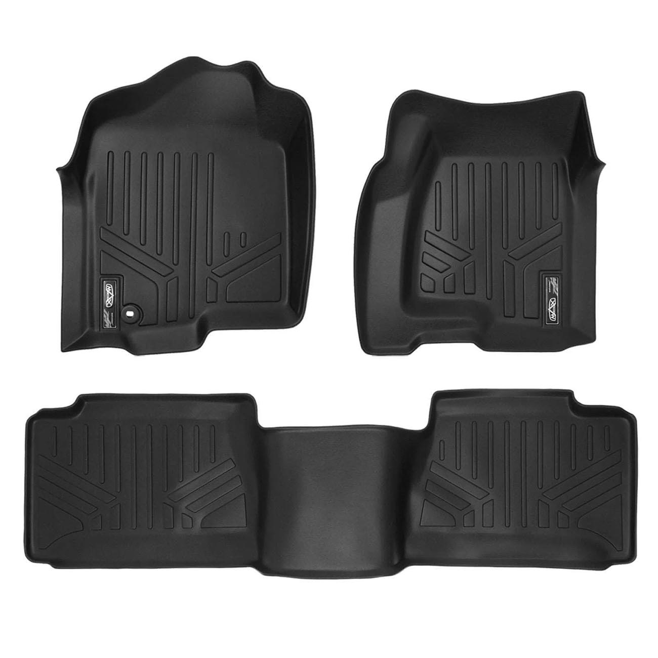 Smartliner Floor Liners Front/2nd Row 2001 - 2007 Silverado/Sierra Ext Extended Cab (Black)