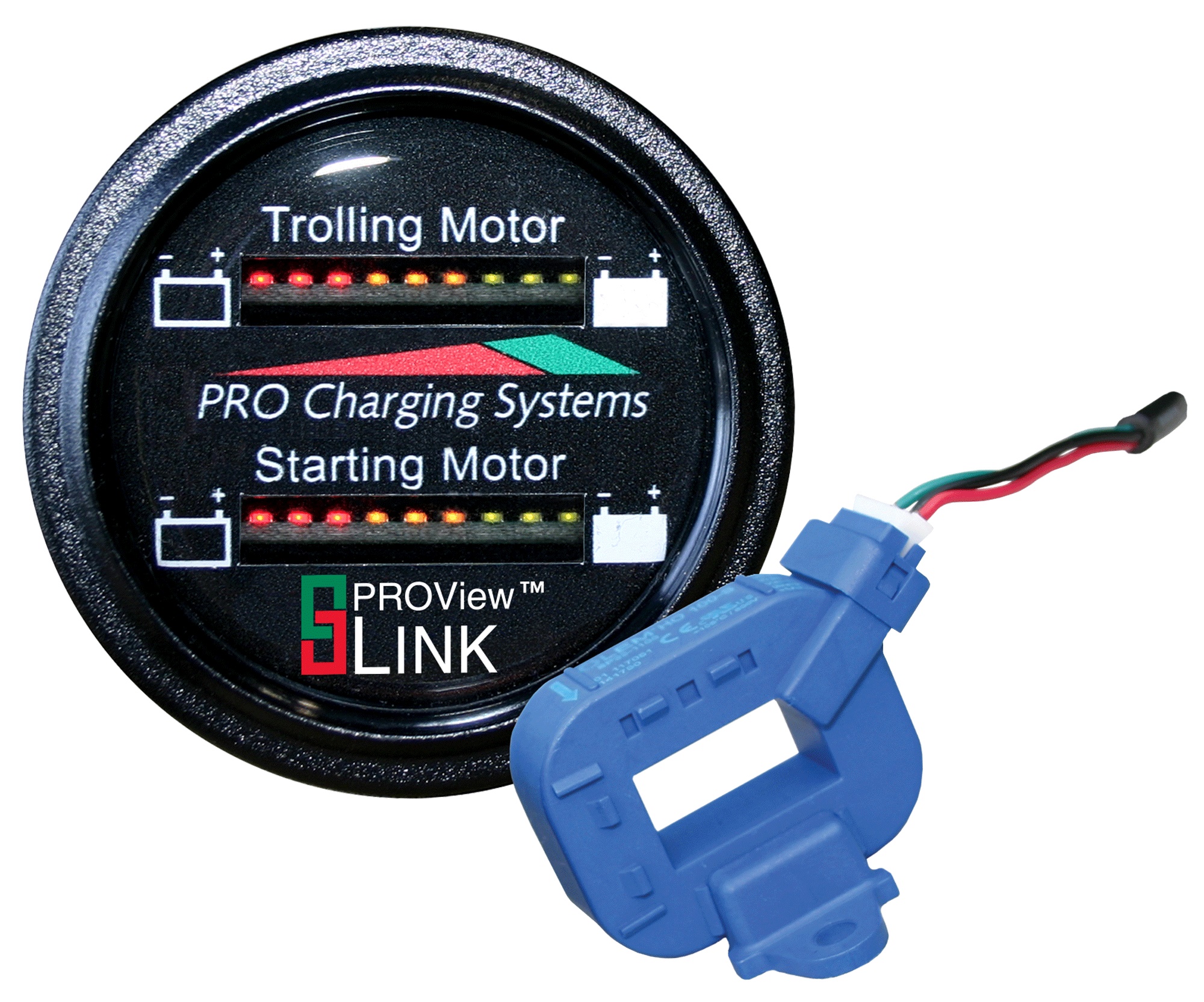Dual BFGDUALLITH Pro Lithiumm Battery Status Indicator w/2 CTfts Dual Marine Round Display