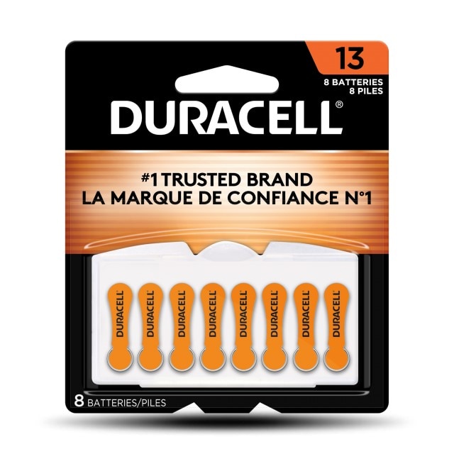 Duracell DURHAZA13B8 Hearing Aid Battery Bitterant 1.45 V 13 Zinc Air 300 mAh