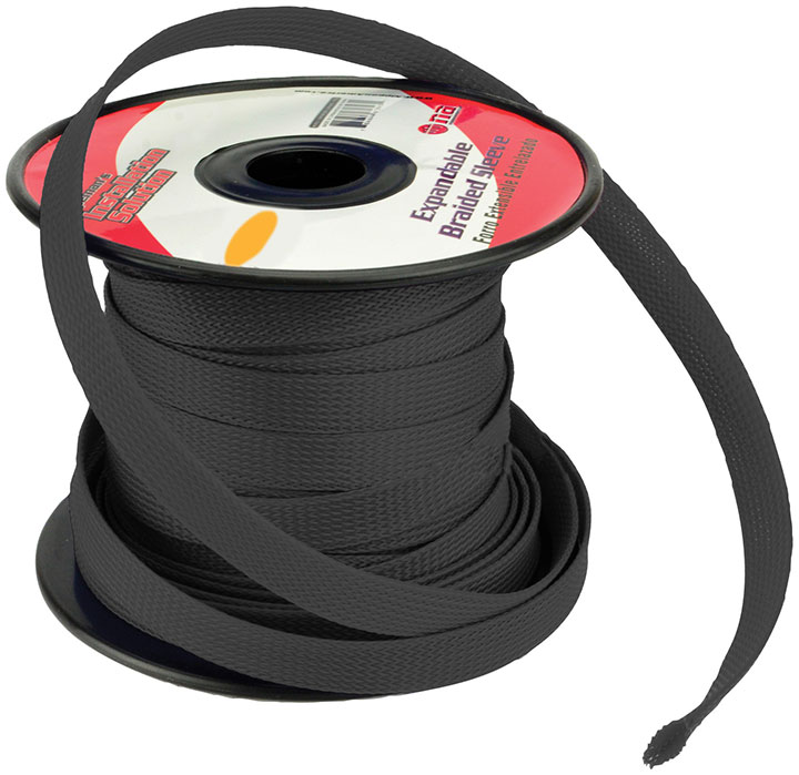 Installation Solution Expandable Braided Sleeve - Black (1/4" x 100 feet)